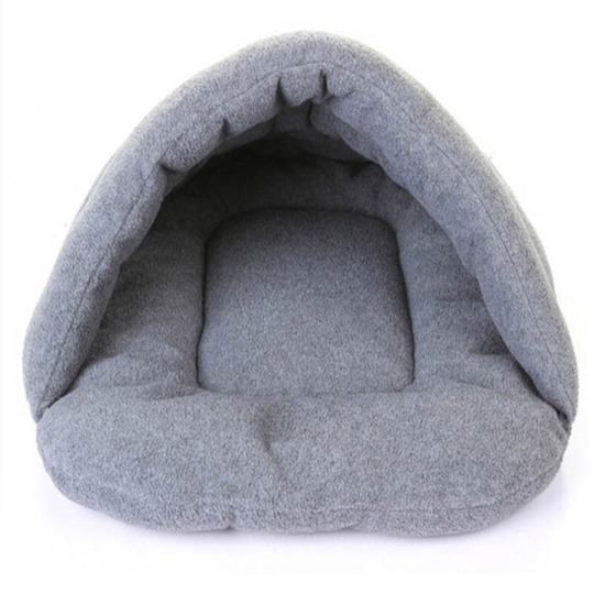 Pet Cat Puppy Sleeping Bag Warm Soft Dog Bed Cuddler House Pet Nest Cuddle Cave Dog Bed Sleeping Cushion for Pets (Gray-L)