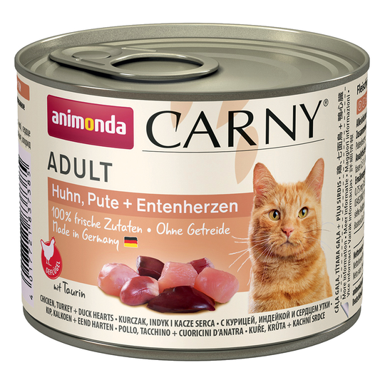 Animonda Carny Adult Saver Pack 24 x 200g - Chicken, Turkey & Duck Hearts