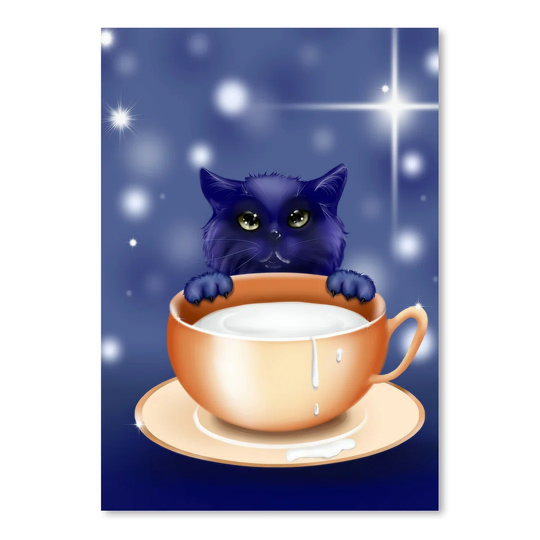 Fantasy Kitten Cat - Unframed Graphic Art Print on Paper