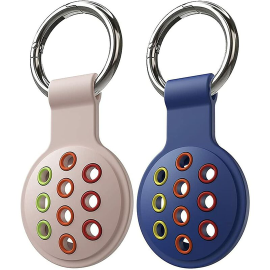 Pack AirTags Key Finder (Tracker) Silicone Protective Case Cover with Key Ring Open Hole Design Can Improve Signal Receiving