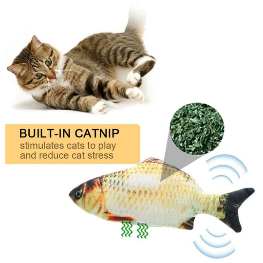 Cat Toy Fish, Catnip Electric Doll Fish, Simulation Electric Toy Fish With Usb Charge, Interactive Pet Toy (yellow Grass Carp) Thsinde
