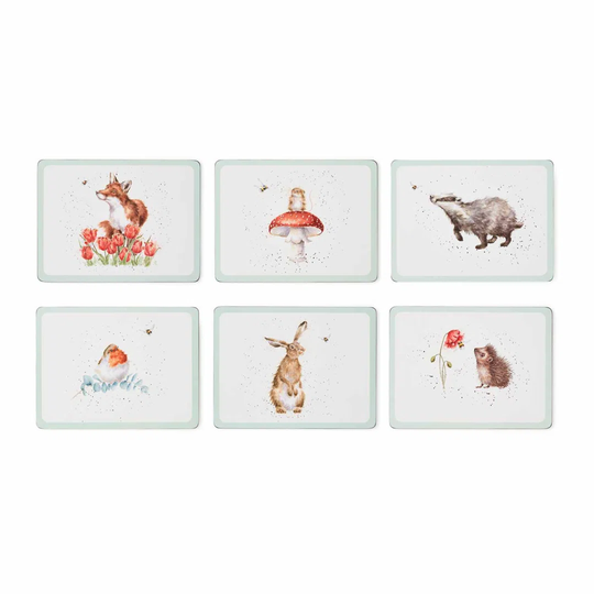 Wrendale Designs 6 Piece Cork Placemat Set