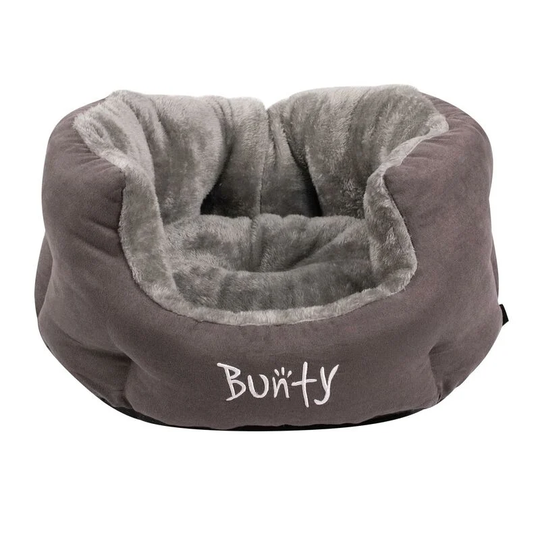 Polar Dog Bed Soft Washable Fleece Fur Cushion Warm Luxury Oval Pet Basket - Grey - Small - Bunty