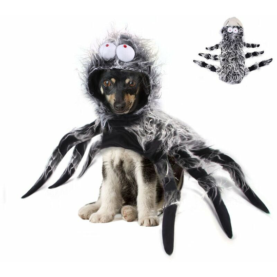 Thsinde Halloween Dog Costume Halloween Spider Dog Costume Pet Costume Cosplay Fancy Dress Halloween Clothes for Large Medium Dogs Decoration (S)