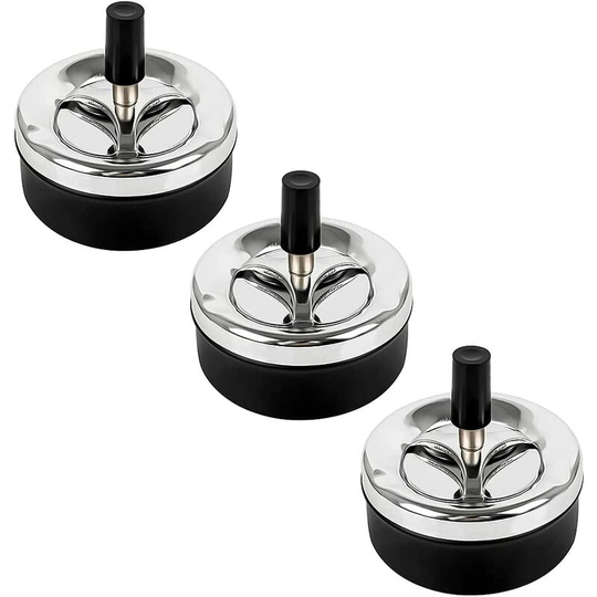 Betterlifegb - Outdoor Free Standing Ashtray,Betterlife 3PCS Pocket Ashtray with Lid Revolving Ashtray Smell Proof Ashtray with Windproof and