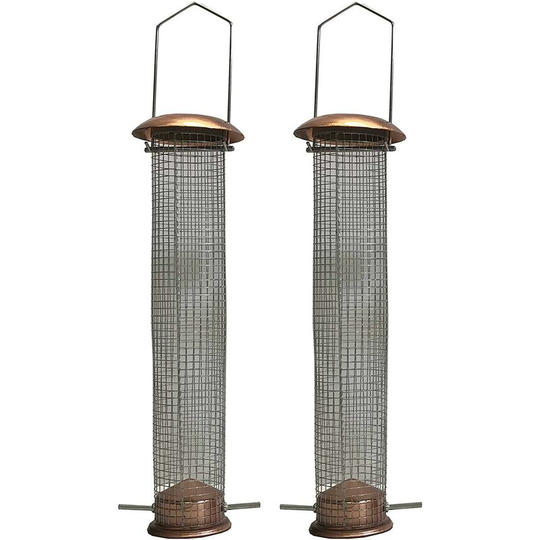 Large Copper Style Hanging Bird Nut Feeder (Set of 2)