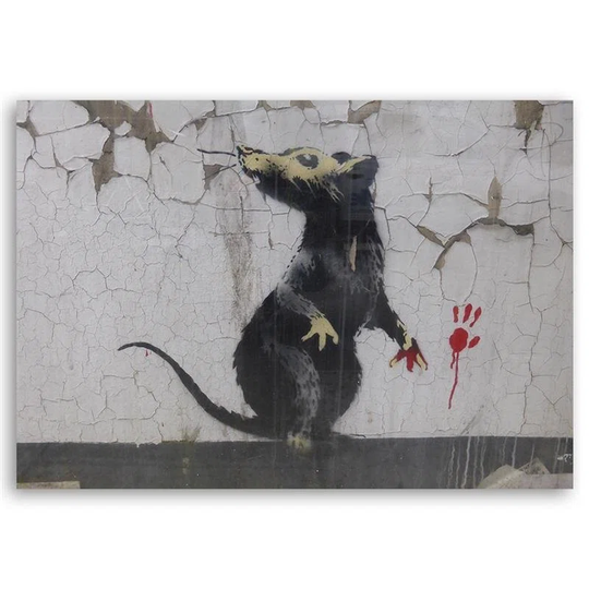 Canvas print, Banksy rat''s paw
