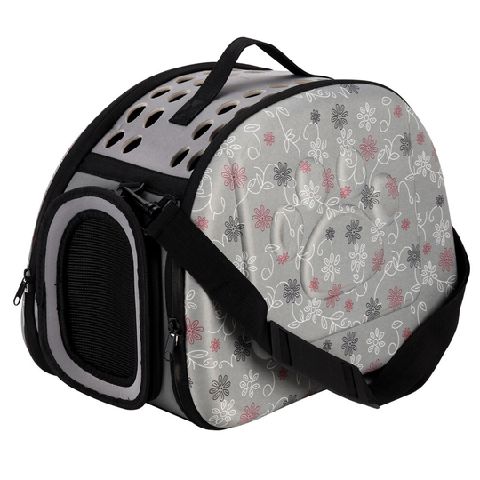 (Grey) Portable Travel Carrier Tote Cage Bag Pet