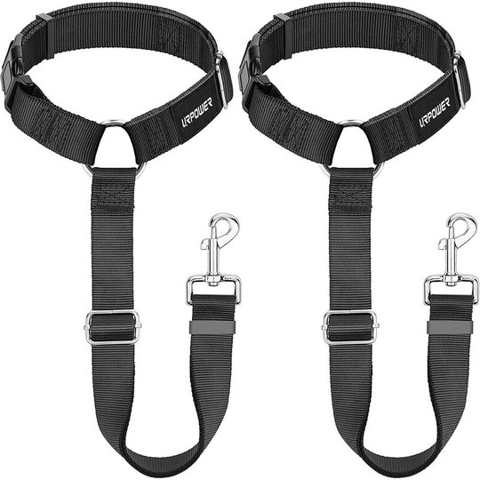Thsinde - Dog seat belt 2 pieces of safety dog car seat belt with car headrest adjustable car seat belt durable nylon car seat belt suitable for