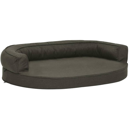 Ergonomic Dog Bed Mattress 90x64 cm Linen Look Dark Grey Vidaxl Grey