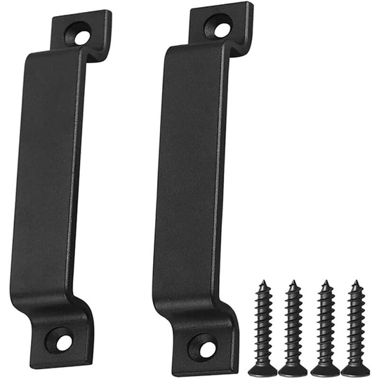 Barn door handle | Solid black steel door handle (the black one)