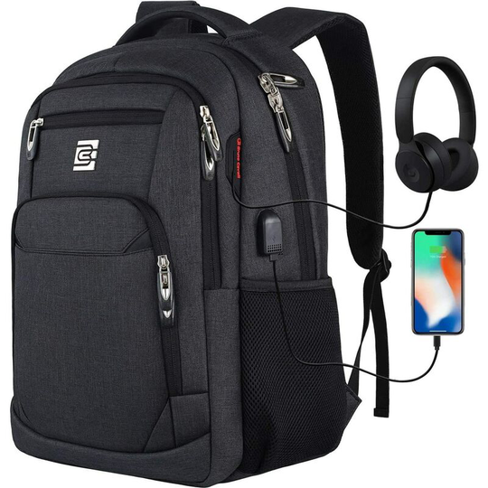 FVO - Computer Backpack with usb Charging Port, Water Resistant Laptop Backpack and Large Capacity Backpack, Portable for Leisure School Business