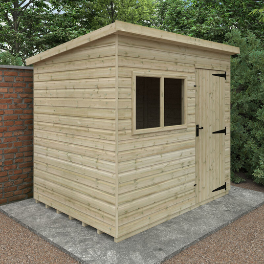 7x5w Pressure Treated Tanalised Shiplap Timber Deluxe Pent Shed
