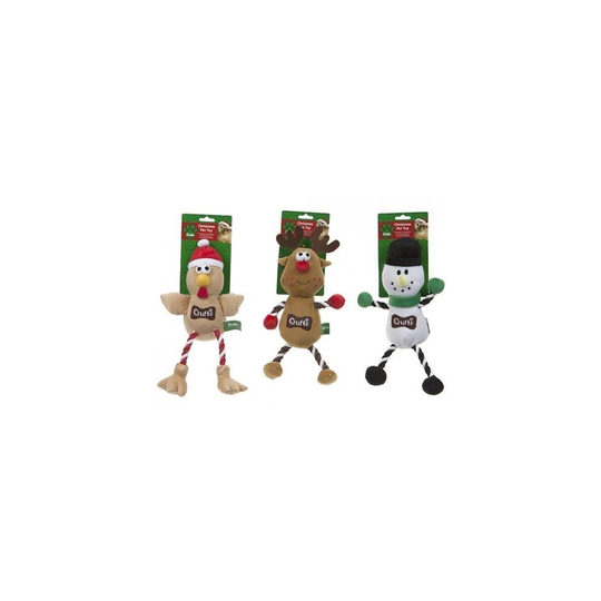 Crufts Squeaking Xmas Pet Toy Figures -