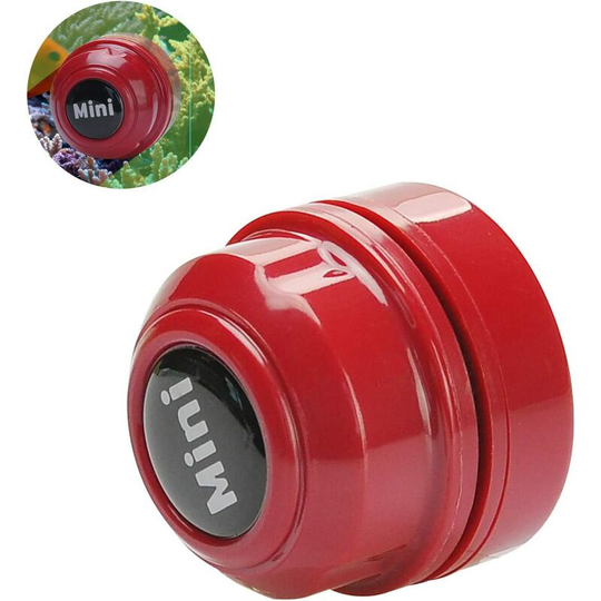 Mini Magnetic Fish Tank Brush - Fish Tank Cleaner - Portable Durable Mini Magnet - Fish Tank Cleaning and Algae Removal (Red)