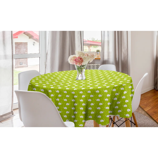 Caity Easter Bunny Repetitive of Rabbit Eggs Doodle Illustration Tablecloth