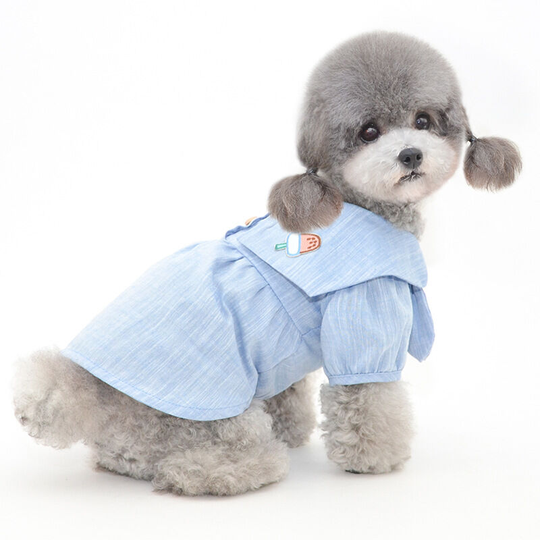 Japanese and Korean style pet clothes puppy clothes small dog clothes pet skirt dog skirt Pomeranian Teddy skirt Ice cream embroidery brand college