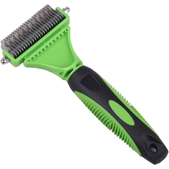 Pet Grooming Brush, Dog and Cat Undercoat Rake, Professional Dehairing Brush and Dehairing Tool, Effectively Remove Cat, Dog Knots, Mats, Detangles,