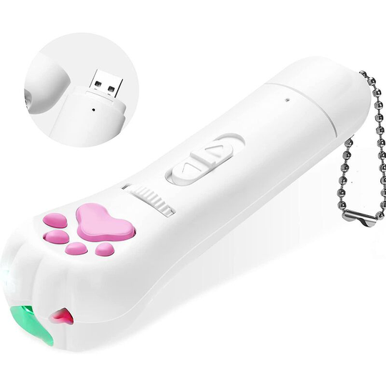 Interactive Cat Toy,cat Toys For Indoor Cats Interactive,rechargeable Cat Teaser Wand Toy With Classic Light And 5 Green Patterns,latest Safety Pet