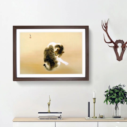 Cat Grooming Itself by Takeuchi Seiho - Picture Frame Graphic Art Print
