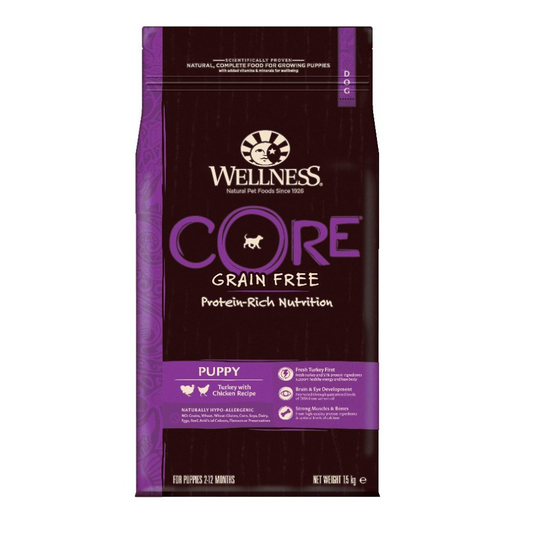 Wellness CORE Dog Dry Grain-free Food Puppy Turkey with Chicken, 1.5 kg