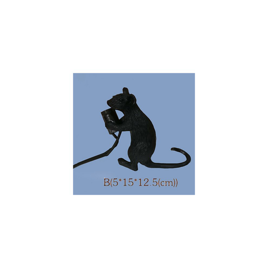 (Black-2) Mouse lamps Resin Animal Rat Mouse Table lamp