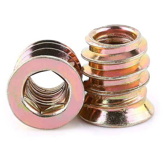 Thsinde - 20pcs Drive Insert Nuts, Hex Head Nut, Carbon Steel Material Zinc Plat