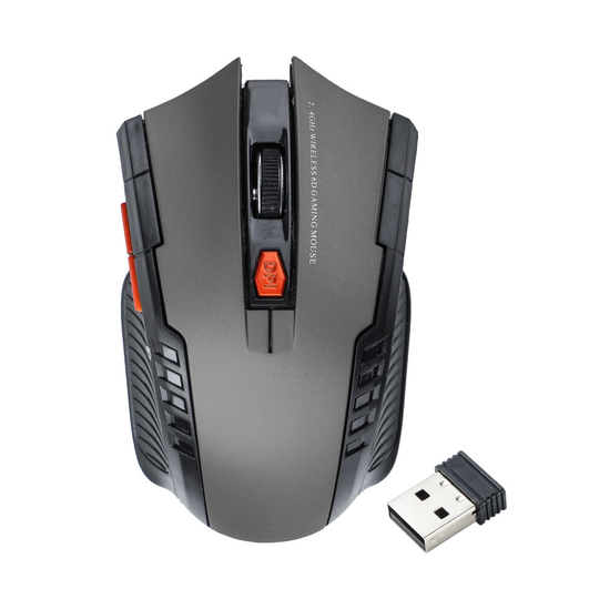 (Grey) Pc Optical Wireless Mouse Laptop Cordless Computer