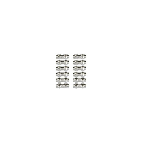 Echoo - 3mm Steel Cable Ties 12 Pieces Duplex Cable Ties 304 Stainless Steel Cable Clamp Cable Clips, Cable Grips for 2mm Wire Rope Cable Clip