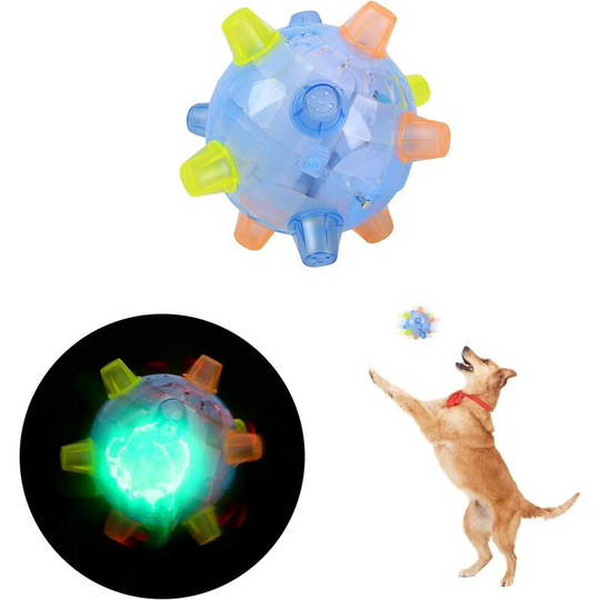 Led Jumping Ball, Animals Cats led Jumping Balls Flashing Jumping Ball for Dogs and Cats Pets (Blue)
