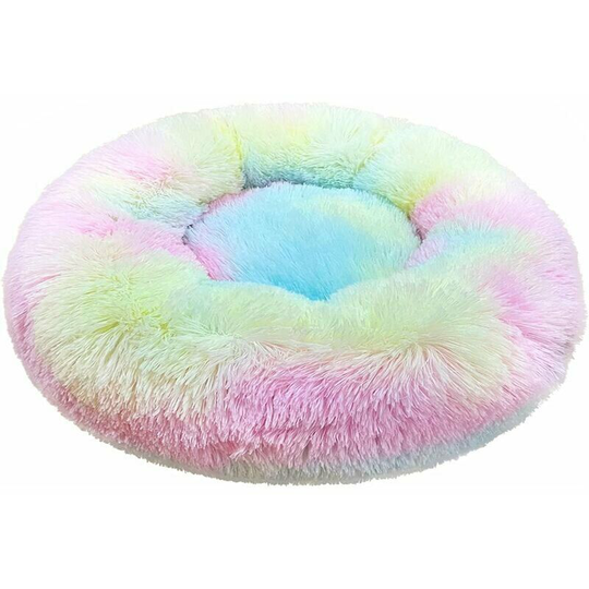Plush donut pet bed for small dog and cats, honeycomb sleeping bag for cat, round warm soft bed for kennel