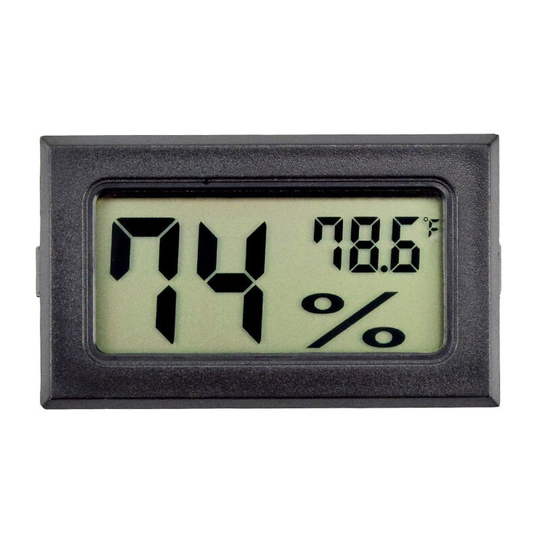 Flkwoh - lcd Digital Tuner Built-in Thermometer Hygrometer with External Probe for Brooder Aquarium Poultry Reptile Black