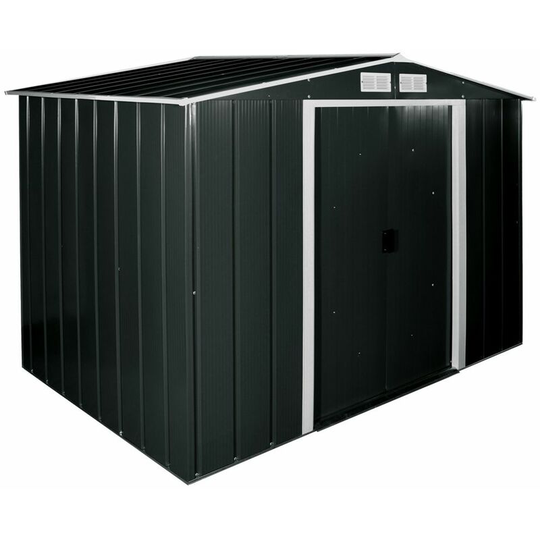 8 x 8 Value Apex Metal Shed - Anthracite Grey (2.62m x 2.42m)