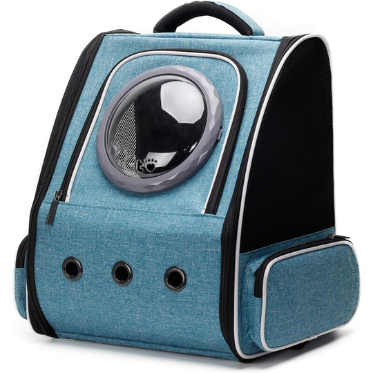 N/a Carrier Backpack for Large Cats and Small Puppies, Space Capsule for Large Cats (Blue)