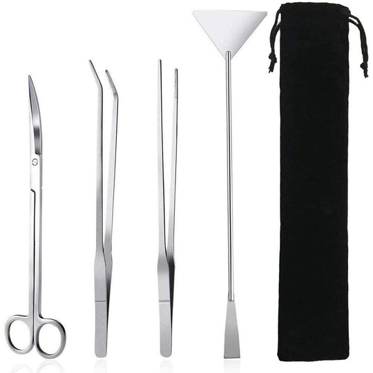 Aquarium Kit 4 in 1 stainless steel aquarium tank aquatic plant stainless steel tools sets pliers spatula scissors