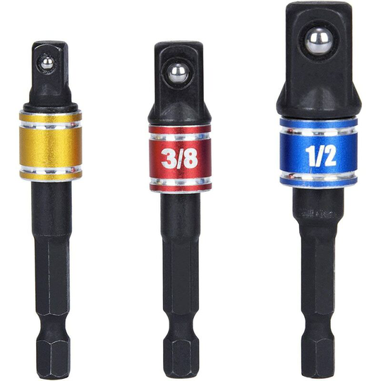 Aougo - Socket Adapter 1/2 3/8 1/4 Hex Drill Bits Adapter Set Nut Wrench Reducer Socket Adapter Converter Ratchet Wrenches Bits (Black)