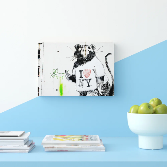 I Love New York Rat by Banksy - Wrapped Canvas Graphic Art Print