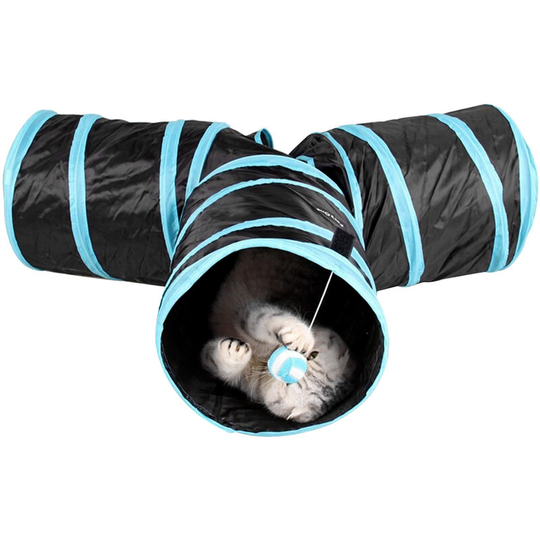 Indoor Cat Tunnel 3 Way Pet Play Tunnel Collapsible Tunnel Tube Kitty Tunnel Pet Toys for Cats Puppies Rabbits