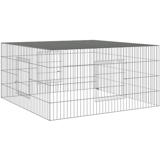 Vidaxl - Rabbit Cage 110x110x55 cm Galvanised Iron Silver