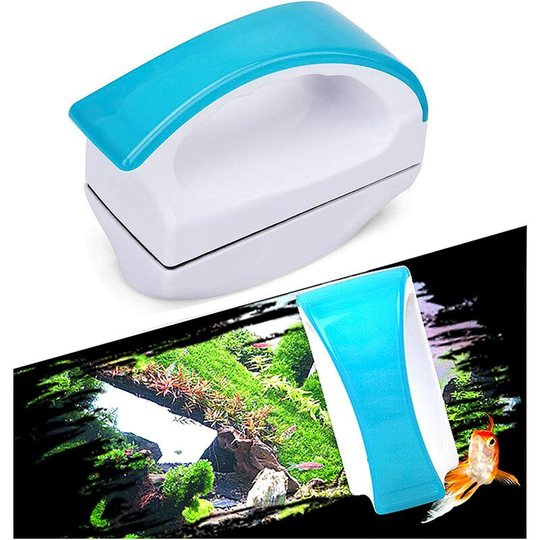 Magnetic Fish Tank Cleaning Brush, Aquarium Glass Brush l Magnets, Floating Clean Brush with Handle Design