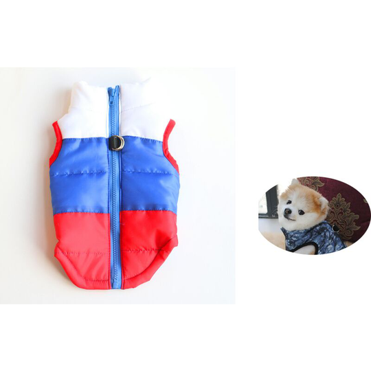 Winter thickened dog clothes dog cotton-padded jacket horse jacket feather cotton jacket pull buckle(XL)