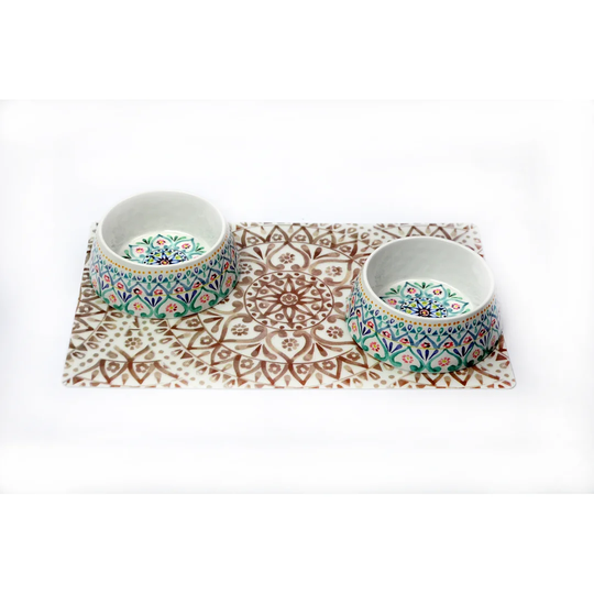 Milagros Boho Pet 4 Piece Bowl Set