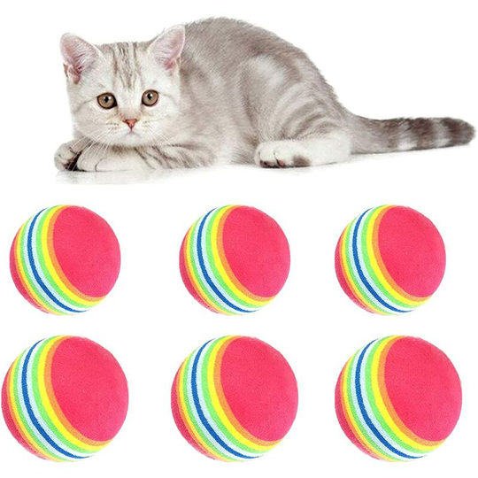 Cat Balls Toy Foam Toy Foam Balls for Cats Colorful Bouncy Balls Toy Eva Supplies for Dogs, Puppies, Kittens, Interactive Play / Training,