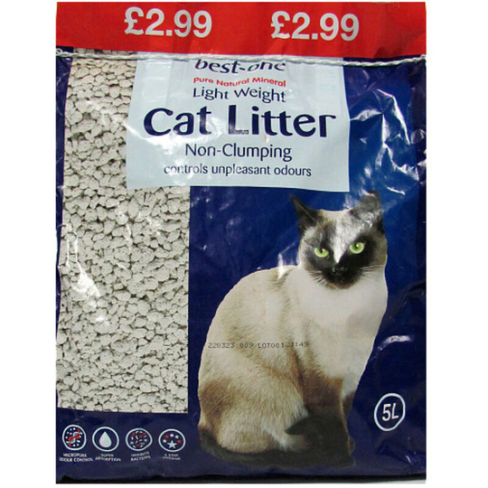 Non-Clumping Cat Litter (5L) (White) - White - Bestone