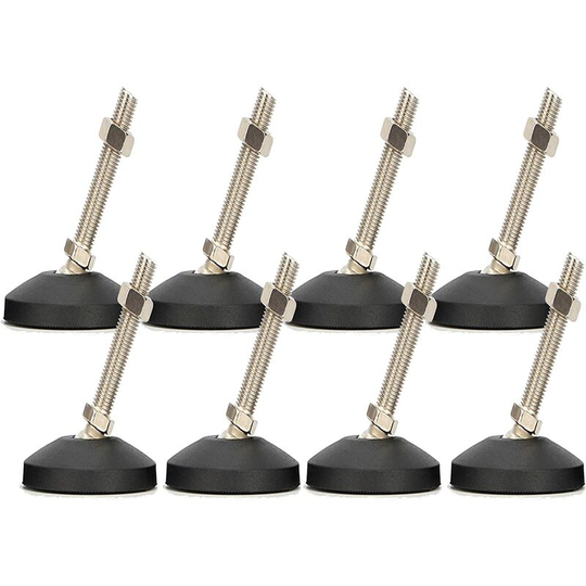 Norcks - 8pcs Stainnless Steel Furniture Glide Swivel Leveling Mount Height & Angle Adjustable T-Nut Leg Leveler Furniture Levelers Leg Heavy Duty
