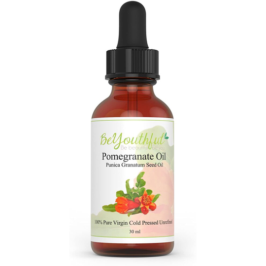 BeYouthful Pomegranate Seed Oil 100% Cold Pressed Oil For Hair, Face, Skin, Lips And Nails. Comes In Amber Glass Dropper Top Bottle For Easy Use.