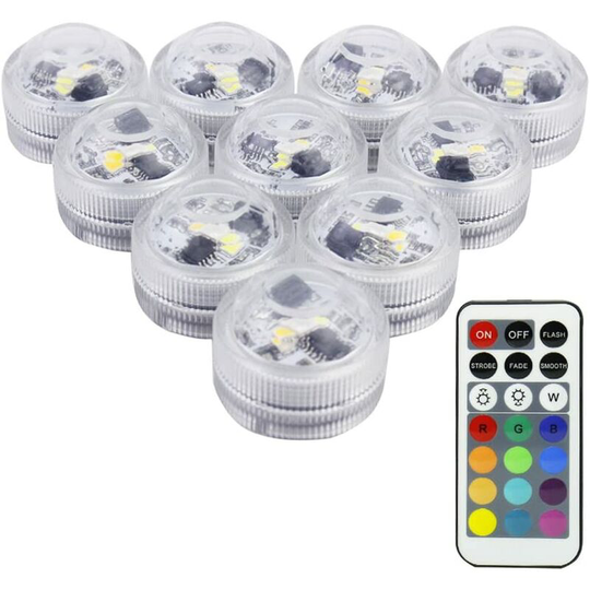 Betterlifegb - 10 Pack Led Candles,RGB Submersible Waterproof led Candles with Remote Control Multi-Color/Single-Color for