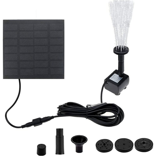Solar Fountain Pump, Garden Floating Solar Water Pump with 4 Nozzles Solar Panel Kit Water Pump for Pond, Fountain