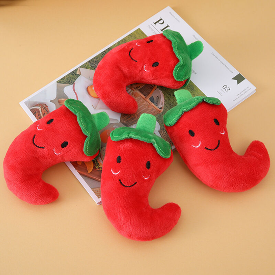 4 pcs Pet supplies Dog can relieve boredom, chew, chew, grind, and clean teeth Simulation chilli plush sounding toy 13 * 5.5cm