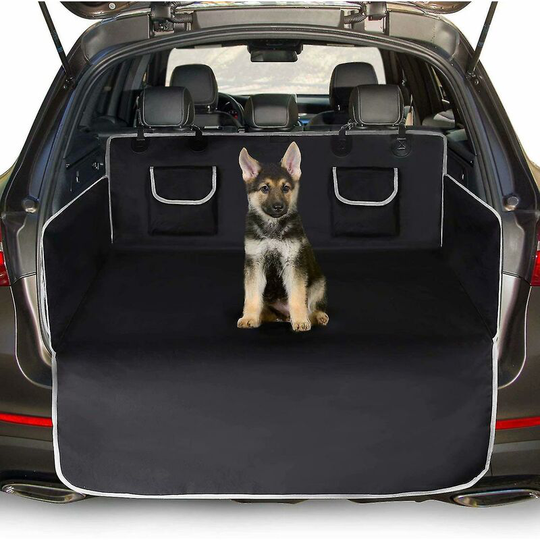 Sun Flowergb - Universal Dog Car Trunk Protector, 2 Large Pockets, Waterproof and Non-Slip, Trunk Cover for Most Cars 185 x 103 cm, Black